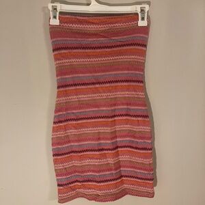 White Fox Striped Multicolor Knit Dress